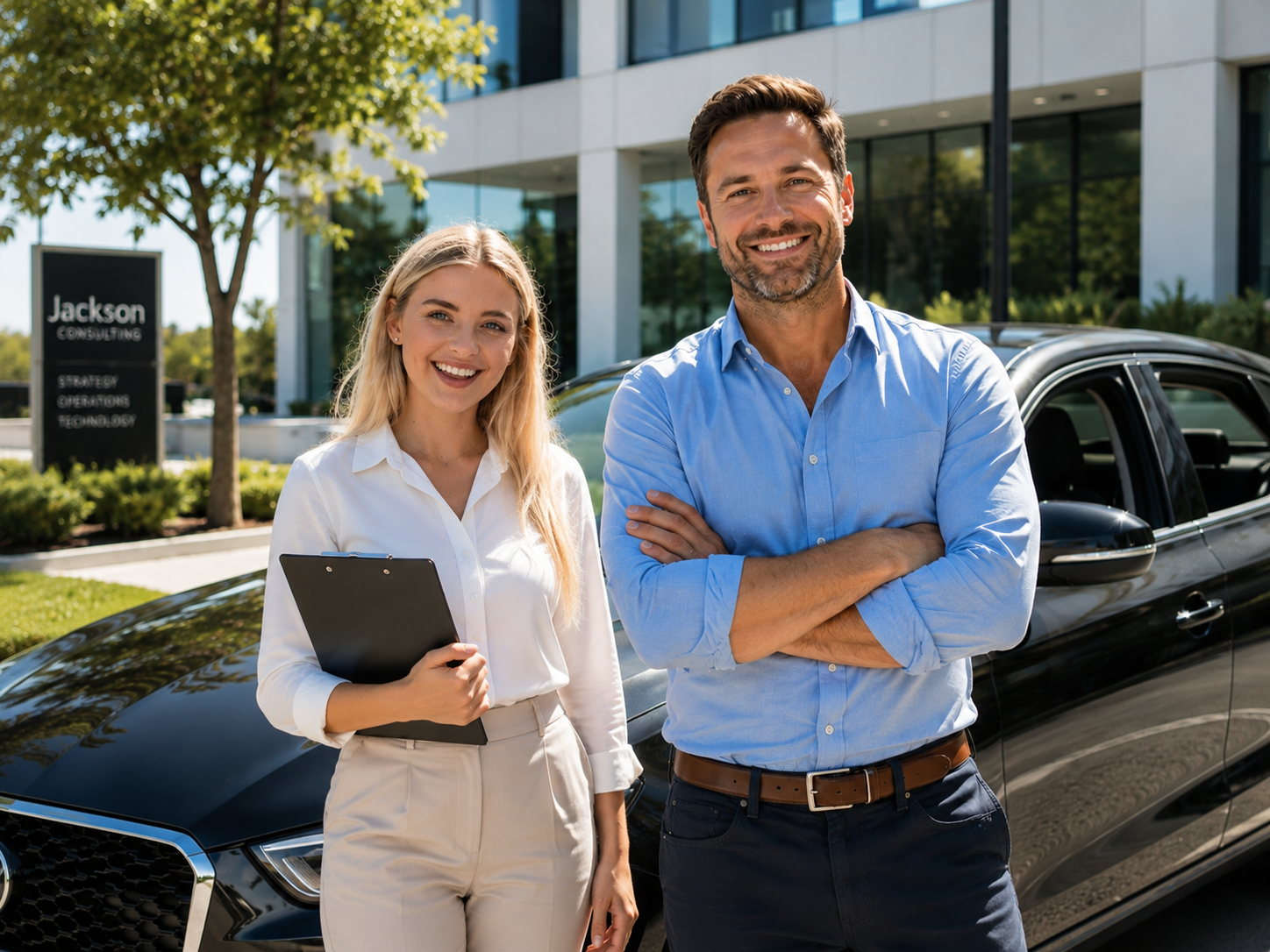 Business owner with their vehicle